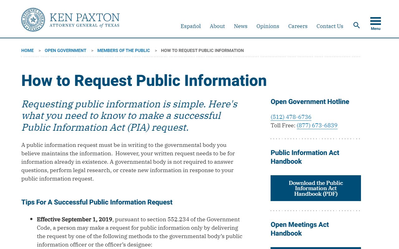 Texas public information request guidance for Winkler County inmate records